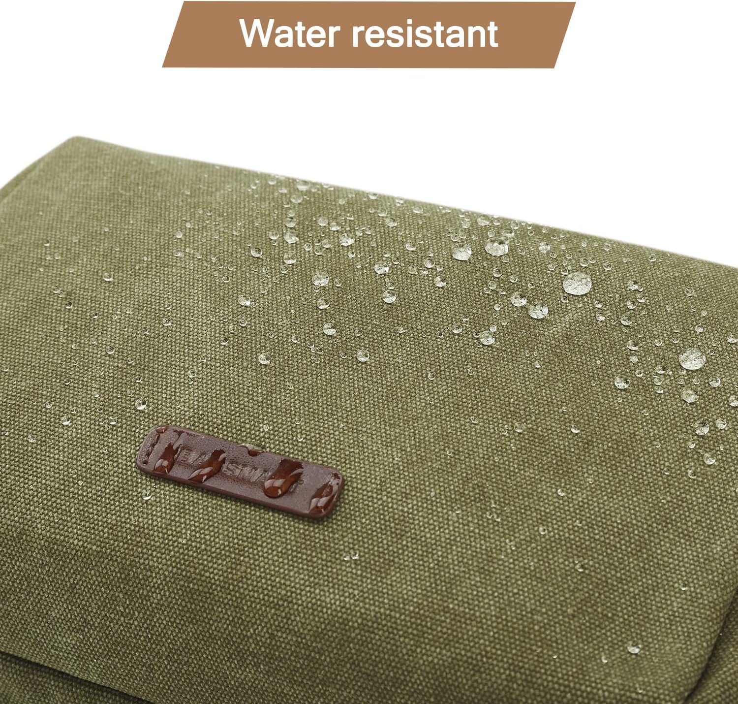 Toiletry Bag for Men, Canvas Travel Toiletry Organizer Dopp Kit Water-resistant Shaving Bag for Toiletries Accessories,Grey-Medium