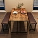 thumbnail image 3 of Yeshouse Mesa de comedor para 4, mesa de cocina con 2 bancos tapiz, cocina de madera comedor, para un pequeño espacio, apartamento, casa, cena, 3 of 7