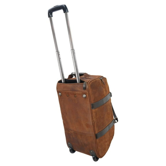 Schneiders Lexington Rolling Leather Duffle Bag | Spacious Storage | Color Brown