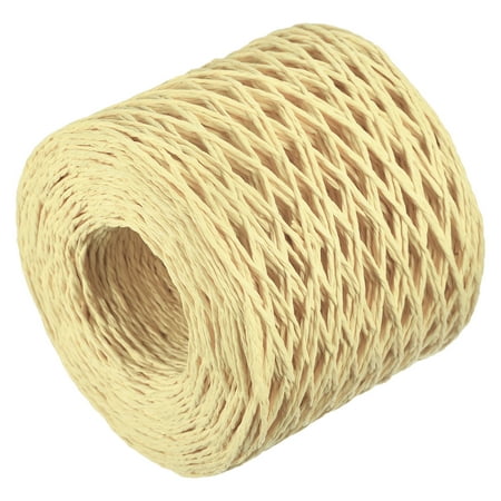 

Raffia Paper Craft Rope Ribbon Packing Paper Twine 219 Yards 11mm Width Handmade Creamy-White