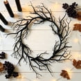 thumbnail image 6 of WWC Halloween Wreath, 16 inch Handmade Black Bare Branch Wreath, Gothic Halloween Decor Twig Wreath for Halloween Party Front Door Porch and Fireplace, 6 of 6