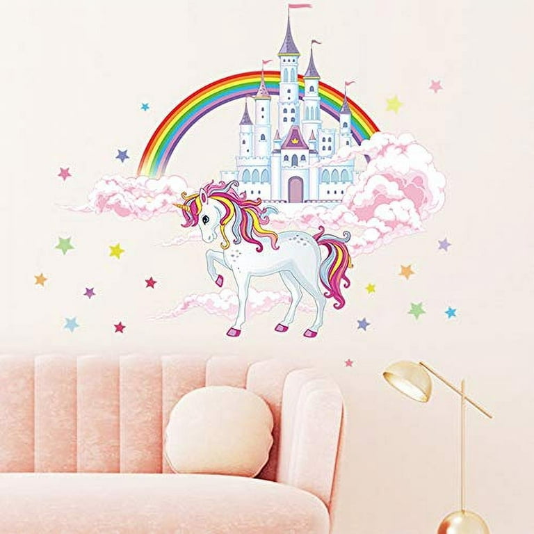 Mythical Unicorn and Stars Wall Sticker, Unicorn Wall Decal, Unicorn Room  Decor 