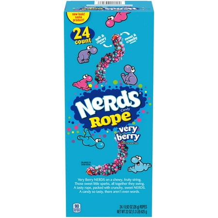 Nerds Very Berry Rope Chewy Crunchy Candy 0.92oz (Box of 24)