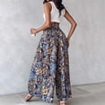 thumbnail image 5 of Angala Women's Vintage Floral High Waist Wide Leg Pants Casual Loose Fit Trousers Soft Stylish Women's Casual Pants, 5 of 6