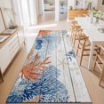 thumbnail image 3 of 2'x6' Rug Runners for Hallways Kitchen, Orange Navy Blue Coral Non Slip Entryway Beside Floor Carpet Runner, Summer Beach Coastal Ocean Wooden Washable Laundry Room Bedroom Throw Rugs Mat, 3 of 8