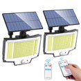 thumbnail image 1 of YOMYM Luz Solar de Exterior, 200 LED Luz Solar Exterior con Sensor de Movimiento 3 Modos, IP65 Impermeable Solar Luz LED Iluminaci&oacute;n Exterior con Control Remoto para Jard&iacute;n, Pati, 1 of 7