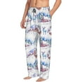 thumbnail image 6 of Yiaed Snowy Cottage Holiday Scene Print Men's Lounge Pants, Loose PJ Bottoms, Long Pajama Pants for Men-XX-Large, 6 of 6