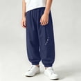 thumbnail image 4 of Nilvkv Boys Joggers, Boys Pants, Letter Print Loose Fit Cuffed Sweatpants with Elastic Waist, suited for Summer Outdoor Wear Blue 3-4 Years, 4 of 6