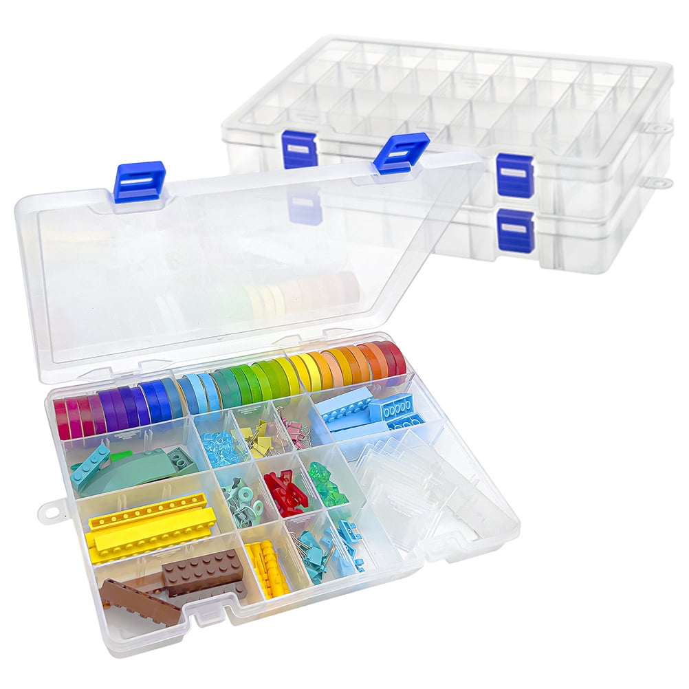 avlcoaky Tackle Box Organizer 4 Pack 36 Compartment Bead Storage Container Jewelry Art & Craft Boxes with Dividers