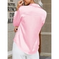thumbnail image 7 of Zeagoo Silk Shirt for Women Smooth Satin Long Sleeve V Neck Casual Office Work Blouse Tunic Tops, 7 of 7