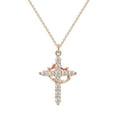 thumbnail image 2 of 2026 New Rose Gold Necklace Cross Necklace for Women Rotating Crown Cross Pendant Non-Tarnish Plated Dainty Jewelry Christian Religious Gifts for Her, 2 of 4