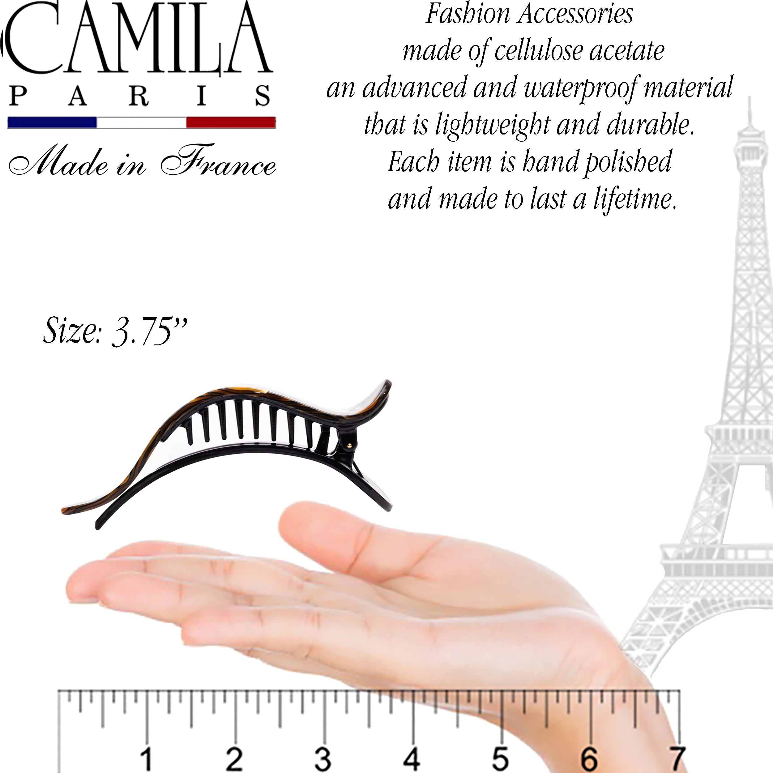 Camila Paris CP2509 French Hair Clip for Women, Alligator Clip, Duckbill Girls Hair Claw Clips Jaw Fashion Durable and Styling Hair Accessories for Women, Strong Hold No Slip Grip, Made in France