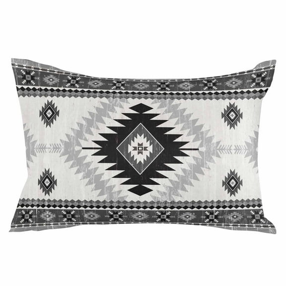 Black Beige Boho Throw Pillow Cover 16 x 24 Inch Decorative Pillow Cover Vintage Ethnic Tribal Southwestern Lumbar Pillowcase Seasonal Rectangle Cushion Case for Couch Sofa Bed Living Room