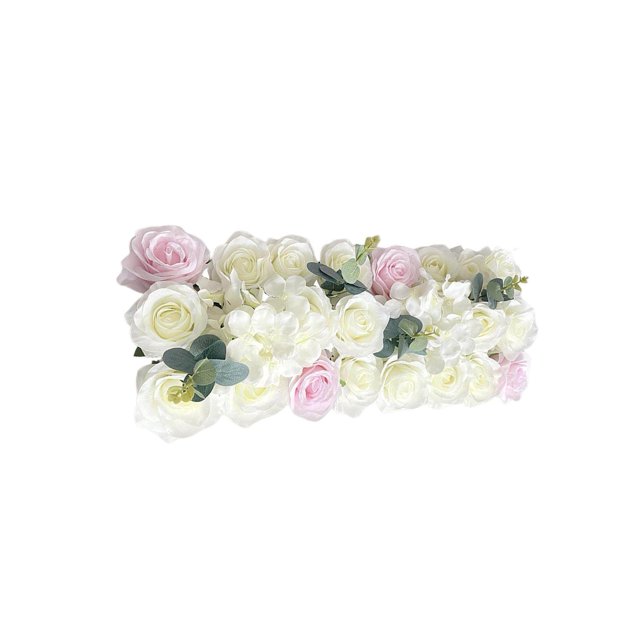 kurtrusly Porte Arquée Fleur Rangée Panneau de Fleurs Réalistes pour T Station Fête Cérémonie Blanc Rose Style 1