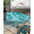 thumbnail image 5 of Marine Life Sea Turtle Beach Scene Fitted Round Tablecloths Elastic Edged Table Covers 45"-54",Seaside Ocean Waves Waterproof Dining Room Kitchen Table Cloth for Holiday Party Tables Decor, 5 of 8