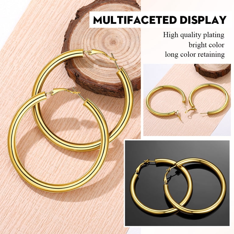 stainless steel clip on hoop earring Stainless Steel Clip On Ring Earrings Sanfenly 8-Pack Clip-On Hoop Earrings  Hypoallergenic Stainless