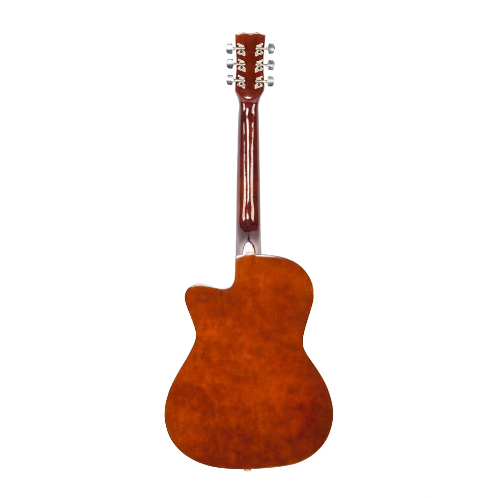 Private Jungle 38" Cutaway Guitar, Basswood Beginner Electric Guitar with Bag String Set,Coffee