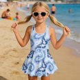 thumbnail image 3 of Tutolipy Girls One Piece Swimsuit with Skirt, Butterfly Pattern Sleeveless Bathing Suit, Quick Dry Soft Childrens Swimwear for Beach Size 6-7 Years, 3 of 8