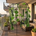 thumbnail image 4 of Garden Arch Trellis for Raised Beds, 6.73 x 2.62 x 2.95 ft U-Shaped Plant Support for Cucumbers, Melons, Grapes, Roses & Climbing Vegetables, Black, 4 of 7