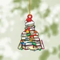 thumbnail image 3 of Colgante de libro con impresión plana de acrílico 2D, adorno para árbol de Navidad, ventana, hogar, regalo para amantes de los libros, 3 of 5