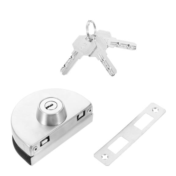 LOLIPPYY Plated Silver Glass Door Lock with Stable Latch for Commercial and Residential Doors