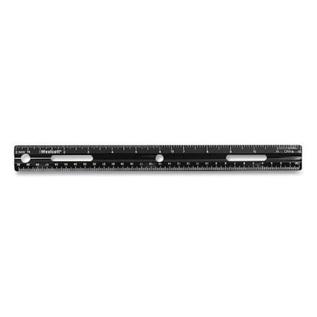 15PK Westcott KleenEarth Recycled Ruler, Black, 12" (792040)