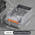 thumbnail image 1 of High-Sided Stainless Steel Cat Litter Box – Extra Large, Durable & Easy-to-Clean Cat Toilet, Splash-Proof Design for Indoor Use, Fits Large Breeds Up to 31 lbs, 1 of 9