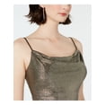 thumbnail image 3 of NIGHTWAY Womens Silver Spaghetti Strap Cowl Neck Midi Cocktail Sheath Dress 8, 3 of 4