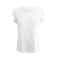 thumbnail image 5 of SNKSDGM Female Womens White Tank Tops for Layering Long Ribbed Tank Tops for Women Women's Fashion Casual Short Sleeved T Shirt Round Neck Solid Color Loose Top Vest Xxl, 5 of 8