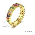 thumbnail image 2 of Exotic Geometric Zircon Inlaid Copper Ring for Women - Unique Colorful Travel Commemoration Jewelry Gift, 2 of 4