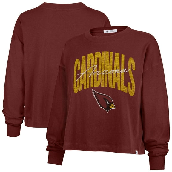 Women's '47 Cardinal Arizona Cardinals Muse Sydney Long Sleeve Cropped T-Shirt