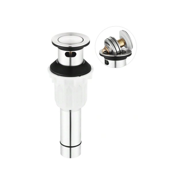 PARLOS Pop Up Sink Drain Stopper With Hair Catcher Strainer & Overflow For Bathroom Sink Vessel