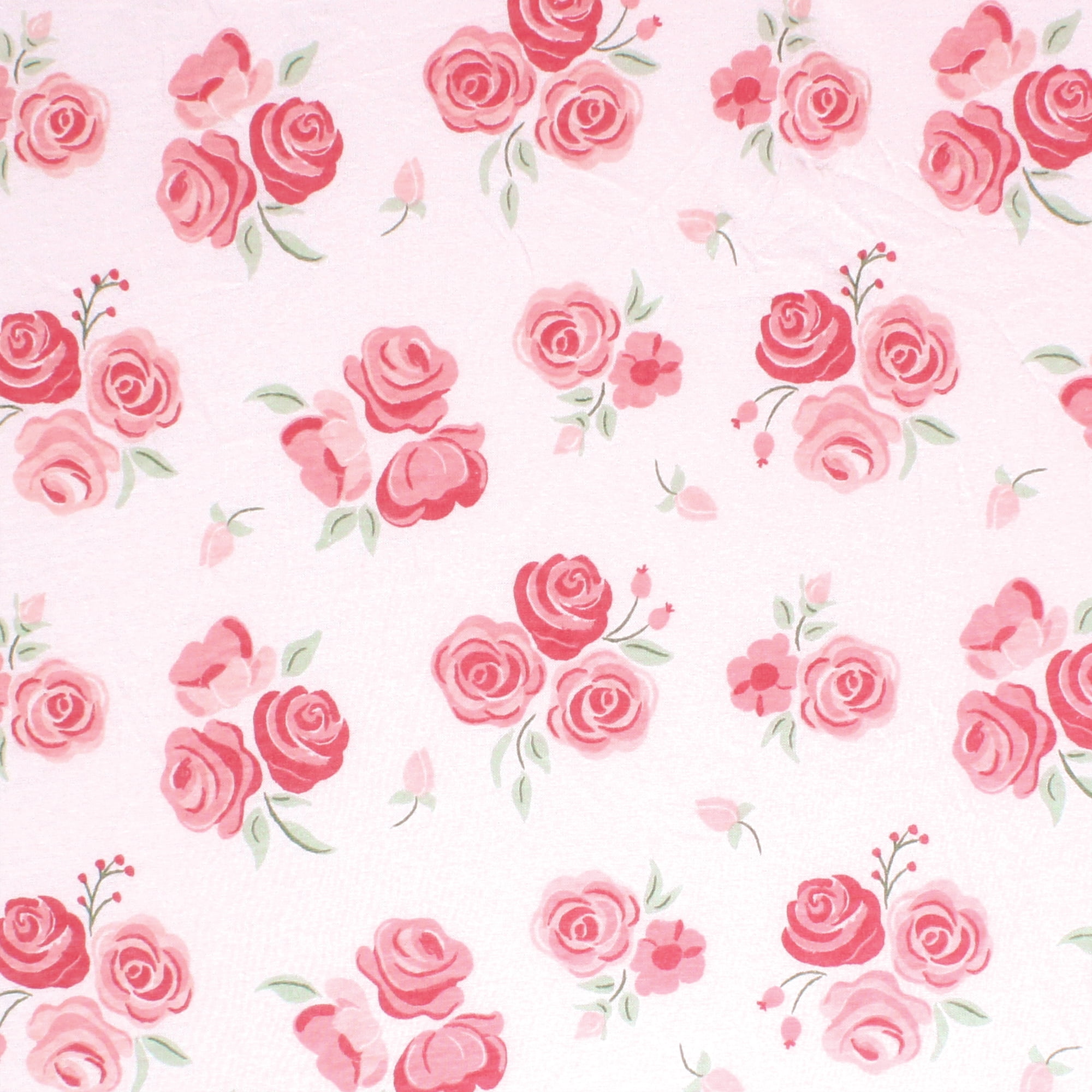 Hudson Baby Infant Girl Cotton Fitted Crib Sheet, Blush Rose, One Size
