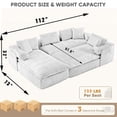 thumbnail image 5 of LLappuil Sectional Sofa, Oversized Sectional Couch Convertible Sofa Bed, 6 Seat Corduroy Sofa Couch with Side Pocket for Living Room, No Assembly Orange, 5 of 11