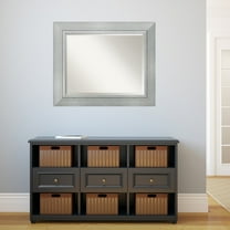 Amanti Art Romano Silver Beveled Wood Wall Mirror 29.25 x 35.25 in.