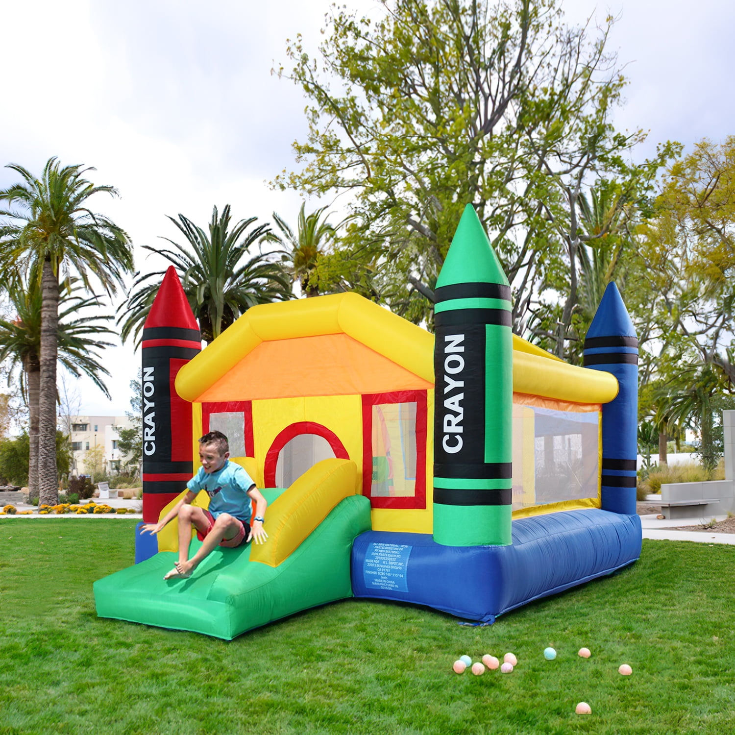 Inflatable Bounce House, Kid Jump and Slide Castle Bouncer for 3 Children Inflatable Bounce House, Kid Jump and Slide Castle Bouncer for 3 Children
