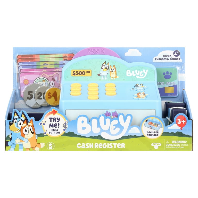 Bluey Kassa. Druk Op De Knoppen Om Pieptonen, Geluiden En Zinnen Van Bingo Af Te Spelen Scanpakketten Met Scanner Spelwinkels Speelgeld Speelgeld 2106414028