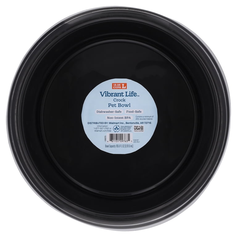 Large Crock Pet Bowl, 13.25 Cup, Black photo 8