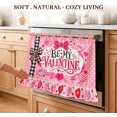 thumbnail image 4 of Valentine Oven Skirts Buffalo Plaid Pink Heart Style Farmhouse Tie Top Oven Curtain for Door Decorative Stove Cover Ribbon Ties Use for Oven Dishwashers Washing Machine, 4 of 7