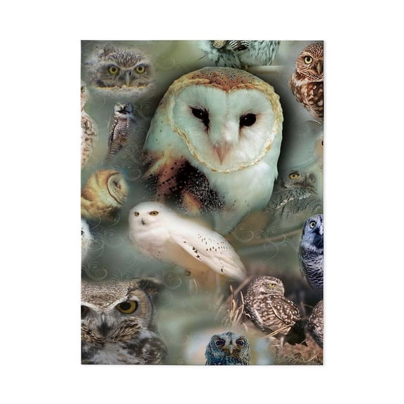 CafePress - Happy Owls - Large Plush Fleece Throw Blanket, 80" L x 60" W