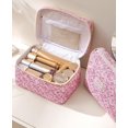 thumbnail image 4 of Bolsa de maquillaje acolchada HBSelect Travel de algodón para mujeres y niñas, 4 of 7