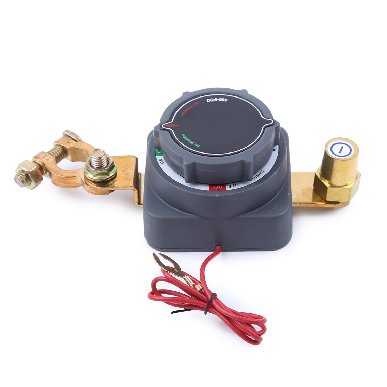LICHENGTAI Battery Disconnect Switch DC 5-80V With LED Voltage Display for Marine Car Truck RV Nylon Copper Durable