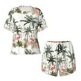 thumbnail image 5 of Wukai Flamingo Palm Trees Women's Pajama Set,Short-Sleeve Top and Shorts with Elastic Waistband and Pockets for Loungewear, Yoga, and Casual Wear-X-Large, 5 of 8