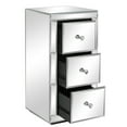 thumbnail image 5 of IVV Modern Mirrored Nightstand with 3 Drawers, Crystal Knobs, Small Bedside Table for Bedroom Living Room, Silver, 11.8"L x 11.8"W x 23.6"H, 5 of 10