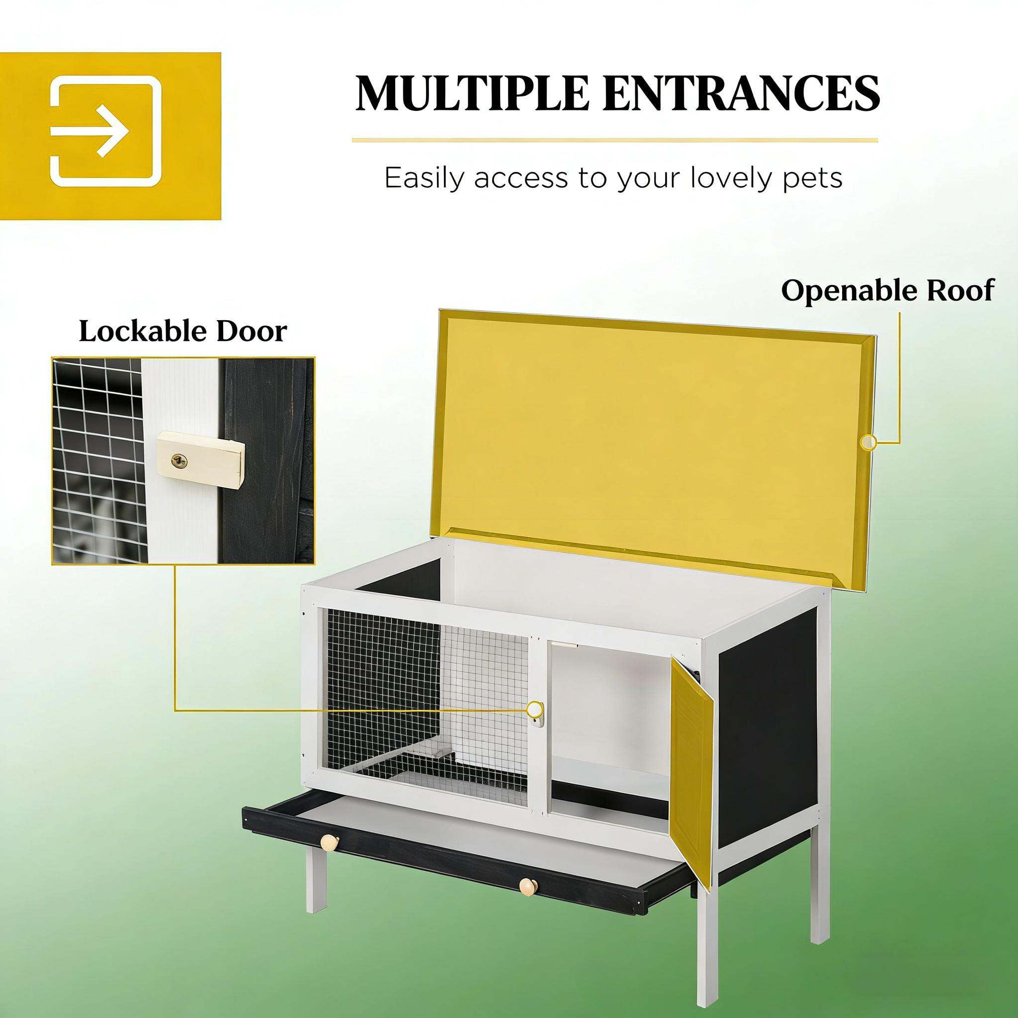 Dog Crate, Bunny Cage,Spacious Pet House,Wood Rabbit Hutch, Black,Green,White Pet Playpen,Metal,Wood Chicken Coop, Pet Supplies Pens & Hutches