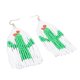 thumbnail image 4 of Pendientes de borlas con cuentas de cactus, estilo bohemio, hechos a mano, largos, para viajes y acampadas., 4 of 14