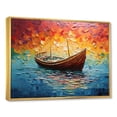 thumbnail image 2 of Designart "Sunset Sails Orange Sailing Boat II" Transportation Framed Wall Art - Modern Yellow Boat Fishing Bedroom Framed Canvas Wall Art, 2 of 6
