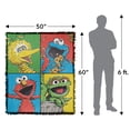 thumbnail image 2 of Sesame Street Blanket, 50"x60" Character Tiles Woven Tapestry Cotton Blend Fringed Throw Blanket, 2 of 6