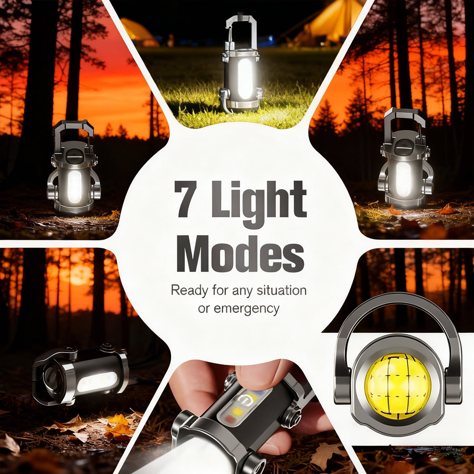 Portable Rechargeable Bright Keychain Flashlight Phone Charger, Mini Keychain Flashlight, 7 Lighting Modes, 1200 Lumens EDC Waterproof Keychains Flashlight