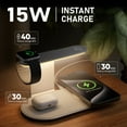 thumbnail image 3 of Wireless Charger for iPhone 17, 4 in 1 Charging Station for MagSafe Charger with Night Light,15W Max Fast Charging for iPhone 17/16/15/14/13/,Apple Watch Series 2-11/SE 3/Ultra 3,AirPods, 3 of 7